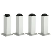 TOP-MAX 4Pcs Adjustable Furniture Legs Aluminum Alloy Cabinet Leg Square Sofa Legs Replacement Legs (20cm, Silver)
