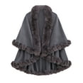thumbnail image 2 of WonderWiz Women's Winter Wedding Faux Fur Wraps Shawls Cardigan Poncho Cape Bridal Stoles Scarf Gray One Size, 2 of 3