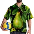 thumbnail image 4 of pear Men's Short Sleeve Spread Collar Tops, Casual Button Down Shirts, Printed Summer Beach Shirts, Unisex, 4 of 6