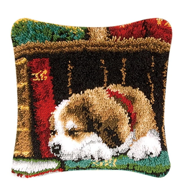 yuksok Animal Dog Pattern Latch Hook s DIY Pillow Making Crafts Sleeping Dog