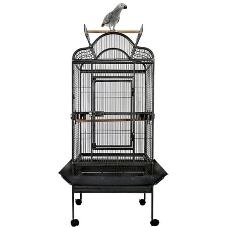 Large 63''H Open Playtop Bird Parrot Cage for African Grey Sun Conures Parakeets Cockatiels, Rolling Metal Pet Cage