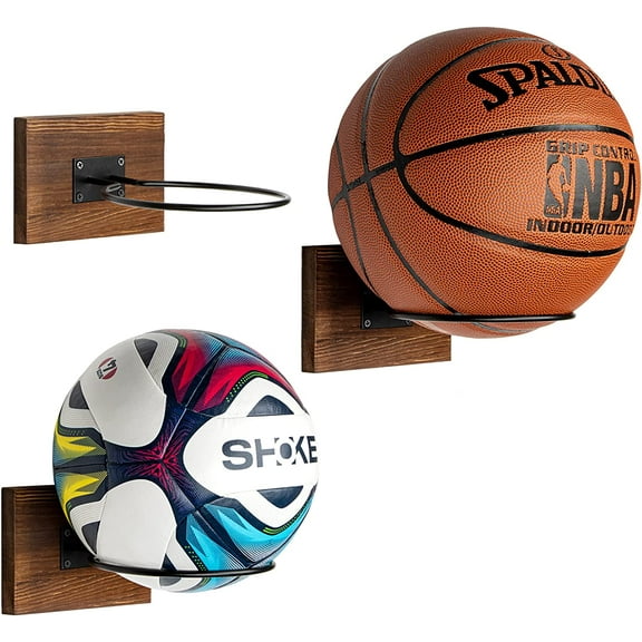 PUERSI Ball Holder Wall Mount Ball Stand Display Storage for Basketball Football Soccer Volleyball