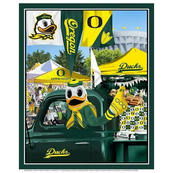 University of Oregon 100% Cotton Tailgate Panel-Sold by the Panel-43"x36"