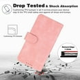 thumbnail image 6 of Nalacover Retro Wallet Case for iPhone 14 Pro, Premium PU Leather Shockproof Case with Card Slots Holder Kickstand Magnetic Clasp Phone Cover Vintage Design Wrist Strap Flip Folio Case,Pink, 6 of 11