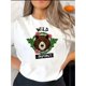 thumbnail image 1 of Creative English Bear Pattern Printed Women'S Fashionable Round Neck Short Sleeve, Simple Casual Sports T-Shirt, Comfortable Summer Top for Holidays., 1 of 8