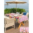 thumbnail image 4 of Pink Easter Bunny Outdoor Tablecloth - 52x70 Inch Rectangle Dining Table Cover, Spring Easter Eggs Chicken Floral Plaid Waterproof Outdoor Table Cloth with Umbrella Hole & Zipper for Picnic/Patio, 4 of 7