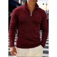thumbnail image 7 of Gamivast Men's 1/4 Zip Sweaters Long Sleeve Slim Fit Pullover Knitted Mock Neck Tops Lightweight Warm Jumper Business Casual Work Fall Winter Fashion, 7 of 7