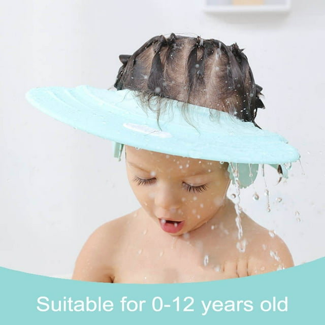 Infant Shower Visor, Protective Cap, Wide Brim Ear Cover Adjustable Bath Time Safety Hat