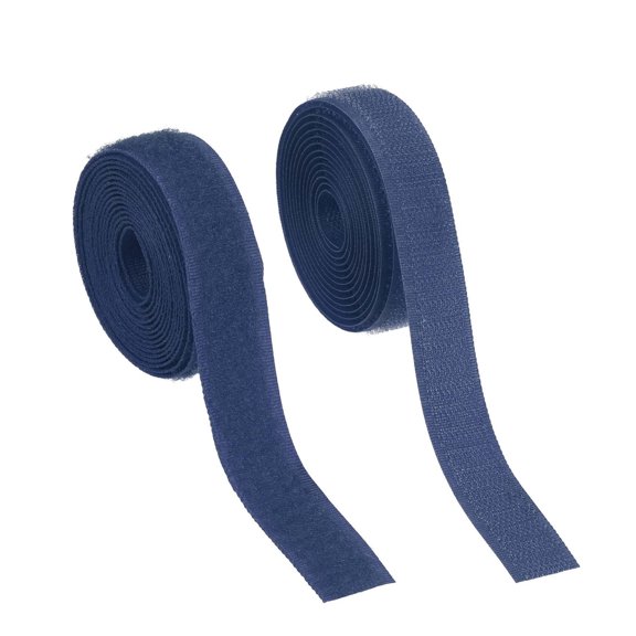 Sew on Hook and Loop Tape, 0.75 Inch Width Non-Adhesive Back Nylon Fastener Strips 2 Yards - Dark Blue