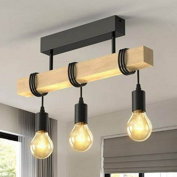 Art Decorative Lighting Fixture, Wooden Metal Wall Lamp, Rustic Wall Hanging Lights, Vintage Industrial Design For Modern Interiors, Farmhouse Linear Chandeliers (Suitable for