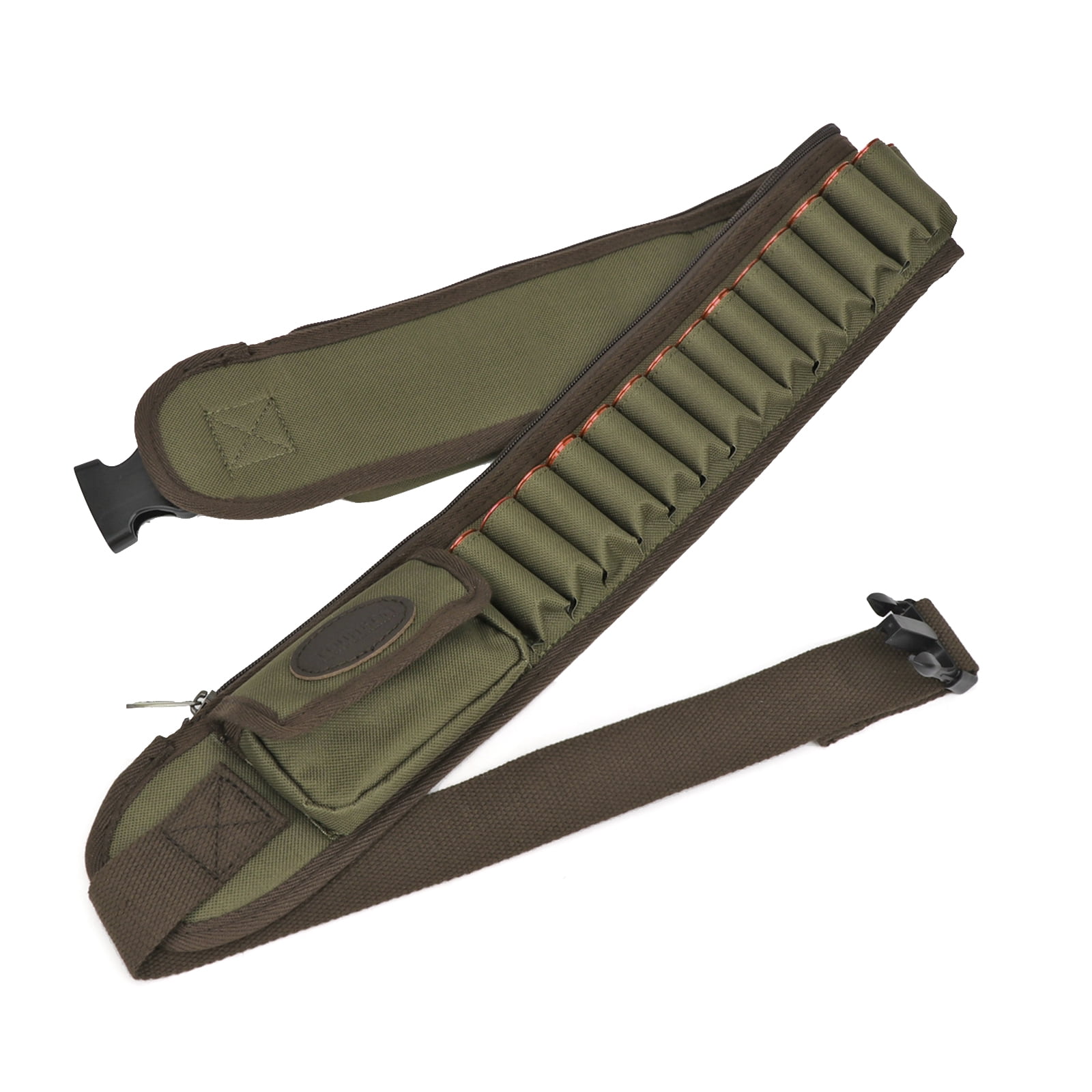 TOURBON Adjustable 50" Nylon Belt , 12 -Gauge, 24 rounds, Green