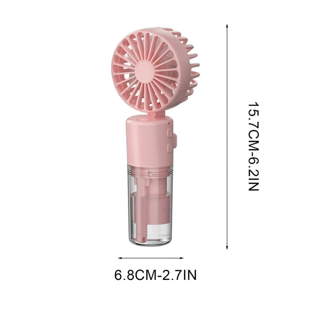 Misting Fan Handheld Portable Neck Fan with 4-Speed Settings, 18.7 cm Foldable Design, 800–1000 mAh Rechargeable Battery, USB Powered