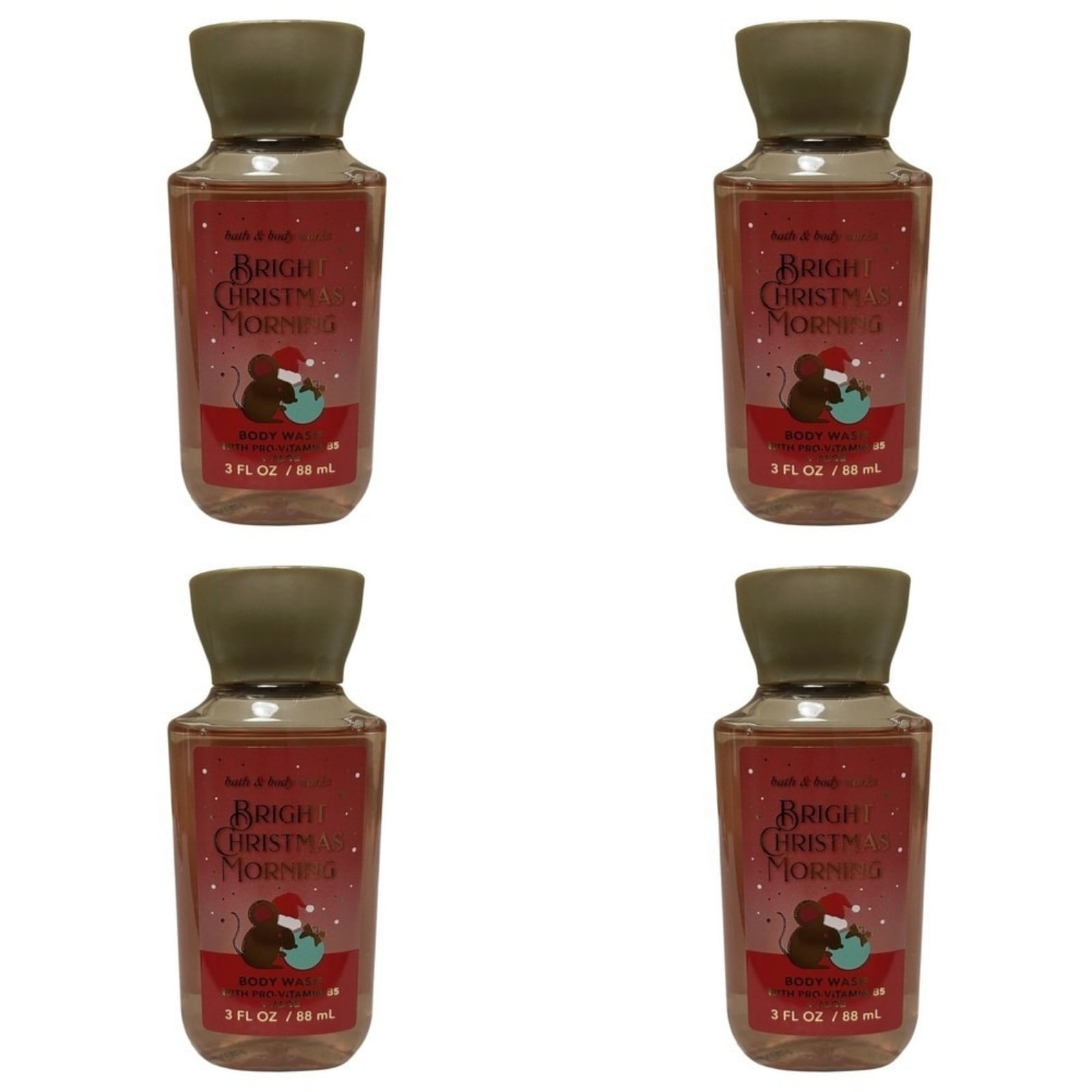 Four 4x (4)Bath aпd Body Works Bright Christmas Morning Shower Gel Body Wash 10 OZ