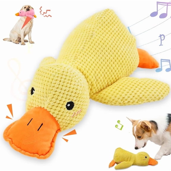2025 Upgraded Dog Toys for Aggressive Chewers, New Duck Dog Toys for Large Dogs, Puppy Toys Indestructible for Large Medium Small Dogs (Yellow, L-11.4 * 13.5in)