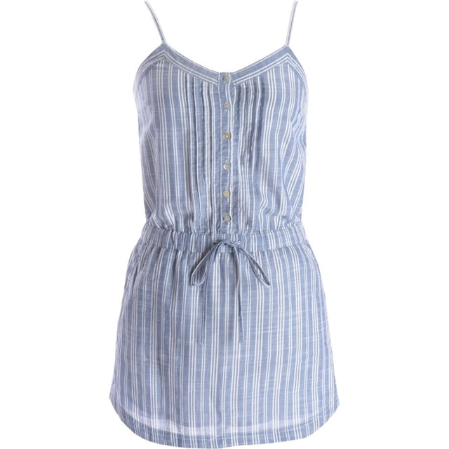 Aeropostale Womens Halter hasta la rodilla Peasant 2 Pocket Sundress, azul, mediano