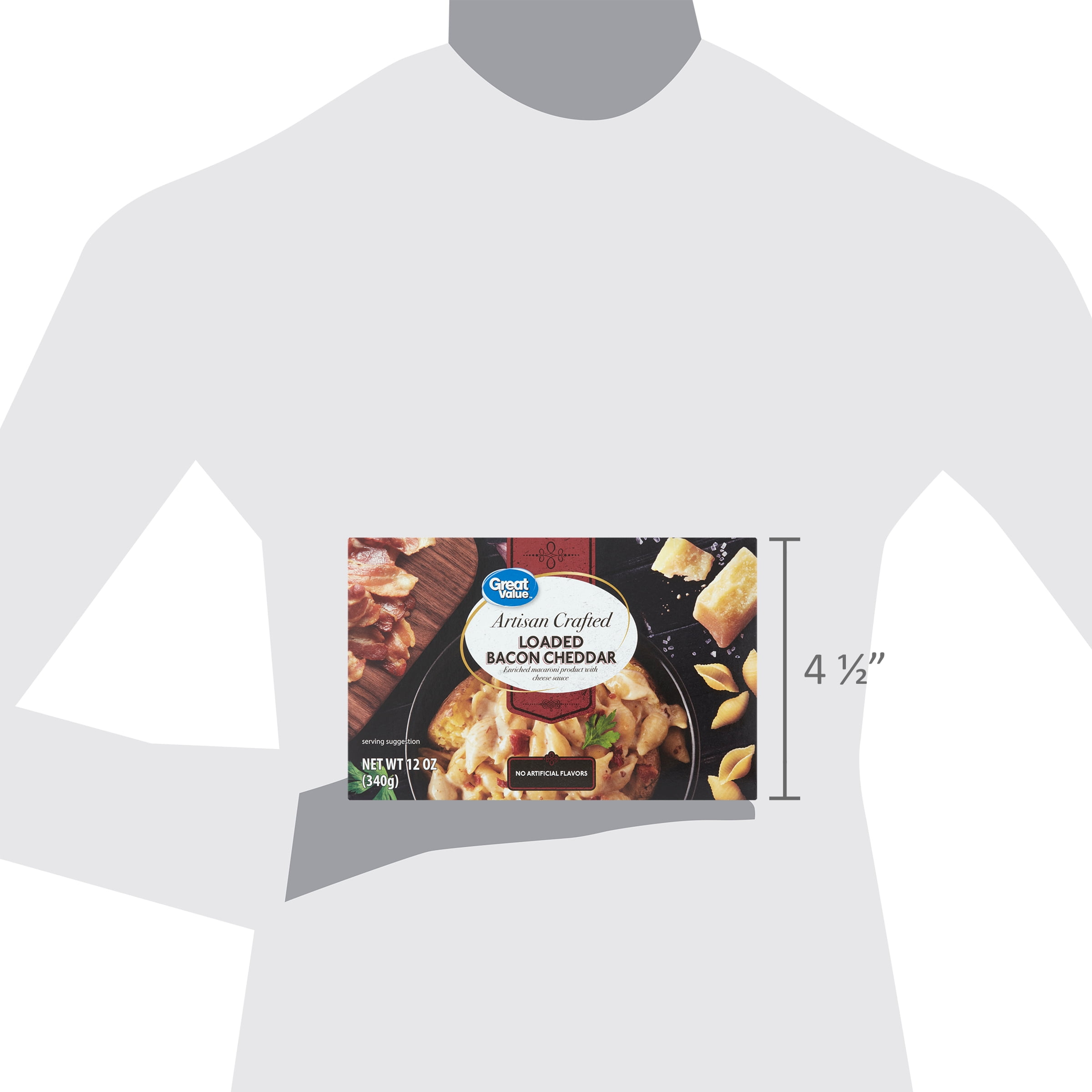 Great Value Artisan Crafted Loaded Bacon Cheddar Macaroni, 12 oz Shelf Stable