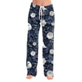 thumbnail image 4 of Zydvens Women Halloween Pajama Pants Wide Leg Lounge Wear with Pockets Soft Elastic Waist Drawstring Sleepwear Bottoms Knit Pumpkin Bat Print Costume Cosplay Party S-3XL, 4 of 7