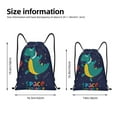 thumbnail image 2 of Balery Dinosau Space Explorer Pattern Drawstring Backpack Bag Sport Gym Sackpack Cinch Bags Pattern Drawstring Backpack Bag Sport Gym Sackpack Cinch Bags -Small, 2 of 6