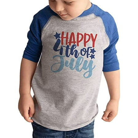 

7 ate 9 Apparel Kids Patriotic 4th of July Shirt - Happy 4th of July Stars Blue Shirt 6 Months