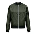 thumbnail image 5 of EchfiProm Women Spring Fall Casual Bomber Jacket Solid Color Full Zip Long Sleeve Light Wind‑Resistant Outer Coat with Side Pockets Army Green XXXL, 5 of 7