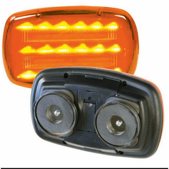 LED Battery Operated Magnetic Safety Flasher - Amber - Truck Trailer