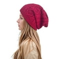 thumbnail image 2 of ZHOGXU Womens Knitted Hat Solid Color Windproof Thickened Warm Comfortable Caps For Autumn Winter Daily Wear Wine One Size, 2 of 5