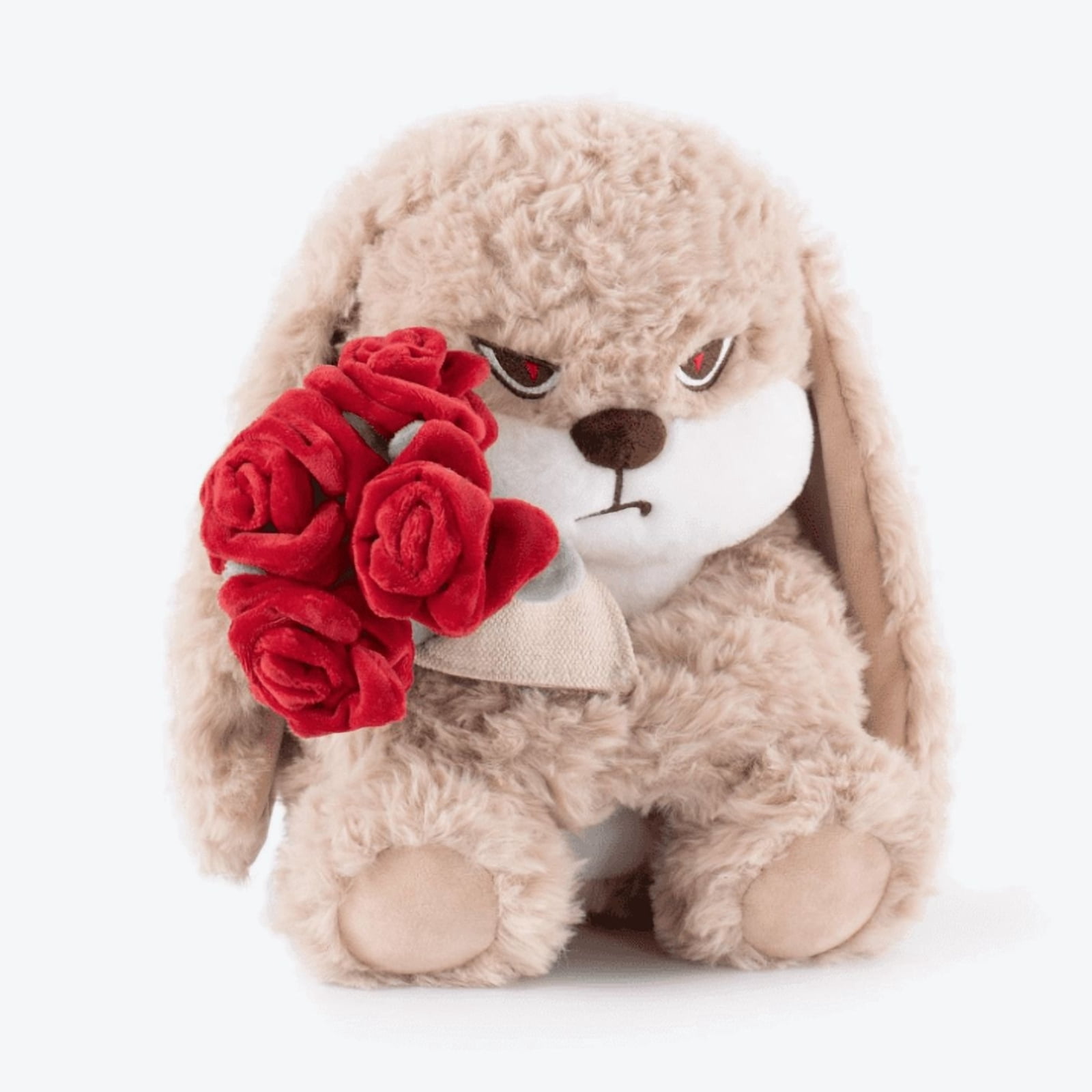 Cute Bunny Plush Toy with Rose Soft Stuffed Rabbit Doll Kawaii Plush Gift Decorative Toy