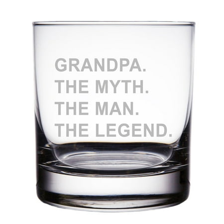 Grandpa - The Myth - The Man - The Legend Engraved 10 oz Rock Glass