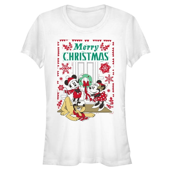 Juniors Mickey & Friends Merry Christmas Decorations T Shirt