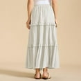 thumbnail image 6 of Besolor Summer Skirts for Women Boho Ruffle Tiered Maxi Skirt Drawstring High Waisted a Line Flowy Long Skirt, 6 of 9