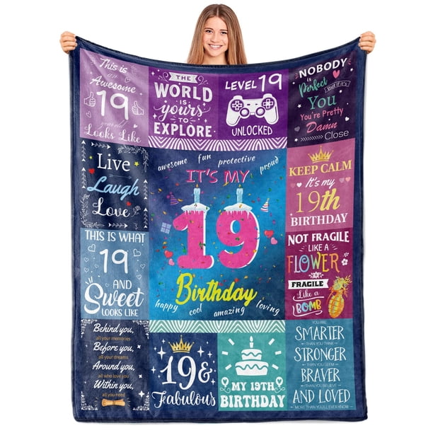 LHSHID Paready 18th Birthday Blanket Soft Flannel Throw Blanket Lightweight Cozy Birthday Blanket for Boys Girls Adults Comfortable Bed Blanket for Sofa Living Room Home Camping Couch 60x80in