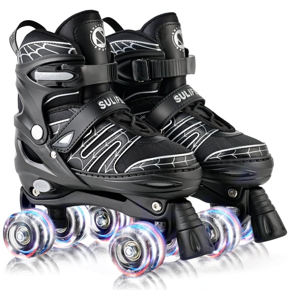 SULIFEEL Adjustable Kids Roller Skates for Boys Ages 3-5 5-8 6-12 with 4 Sizes Adjustable Light up Wheels, Best Children Gift for Beginners Indoor Ou