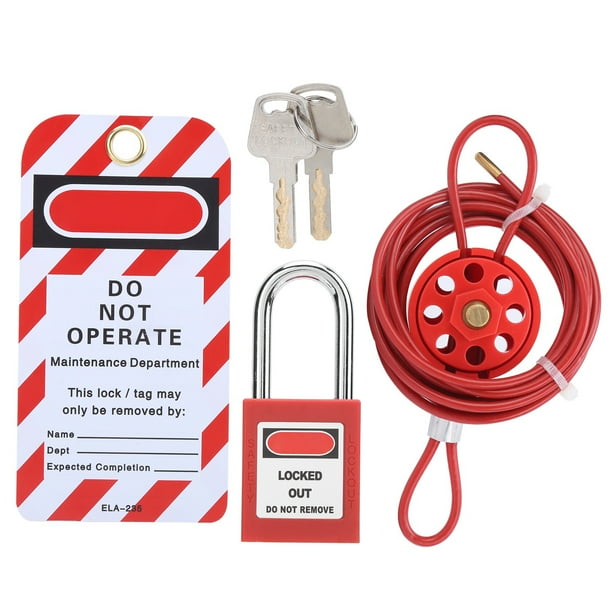 Kit De Bloqueo De Cable, Candado De Seguridad Con Bloqueo De Válvula, Aislamiento Universal De Acero Inoxidable Ajustable Con Manija Para Seguridad Para Aislamiento Energético