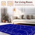 thumbnail image 2 of ODIKA 5'x7' Machine Washable Non-Slip Area Rug, Minimalist Hexagon Honeycomb Grid with Modern Appeal High Traffic Rug, Blue, 454383, 2 of 7