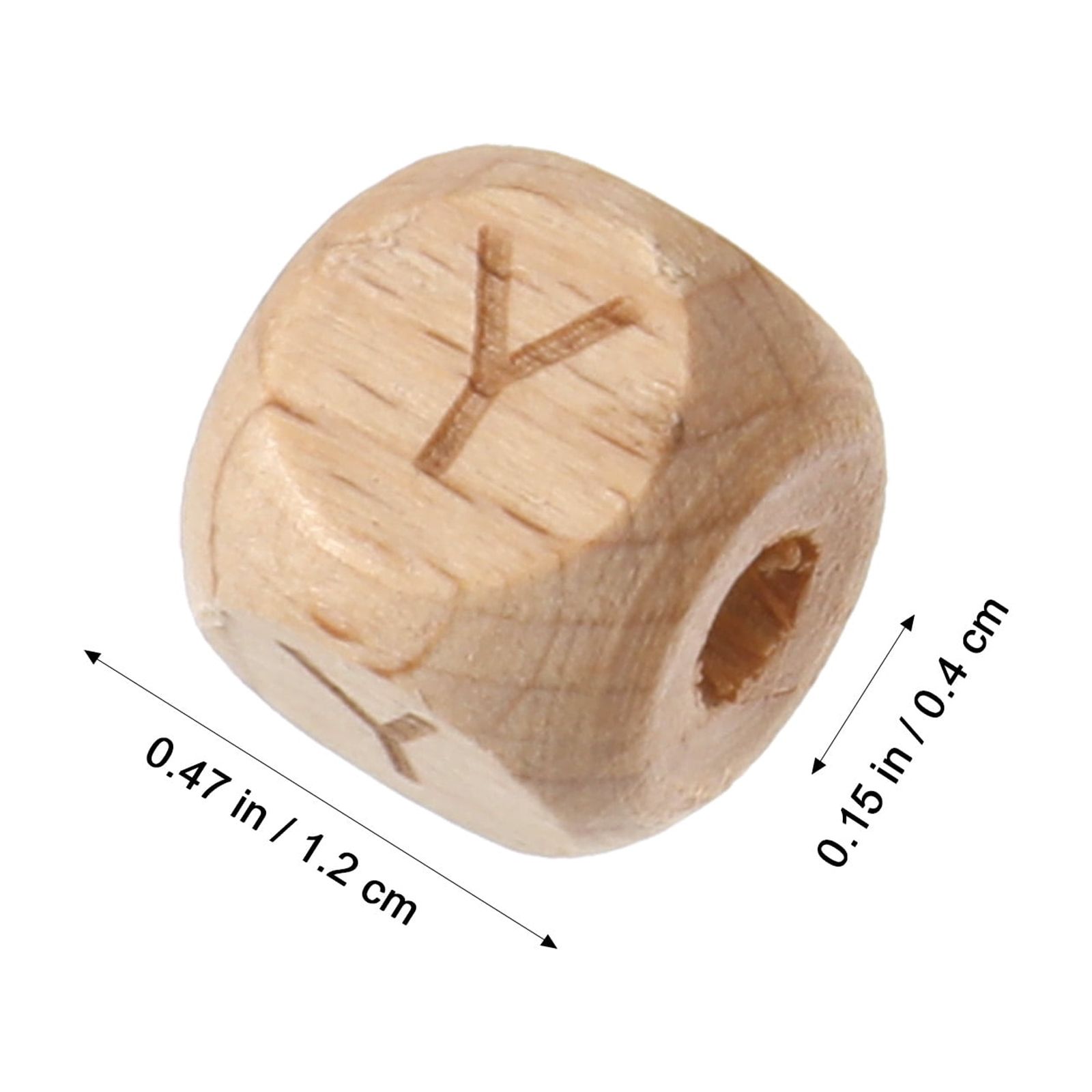 HOOWIFFY 260-Piece Natural Beech Wood Alphabet Beads Set for Jewelry Making, Crafting, Accessories and Projects
