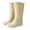 Beige, variant on XIMIN Women’s Fashion Mid-Calf Rain Boots Slip-Resistant Outsoles Durable Flexible PVC Boots Outdoor Anti-Slip Waterproof Platform Height Increasing Heel Shoes