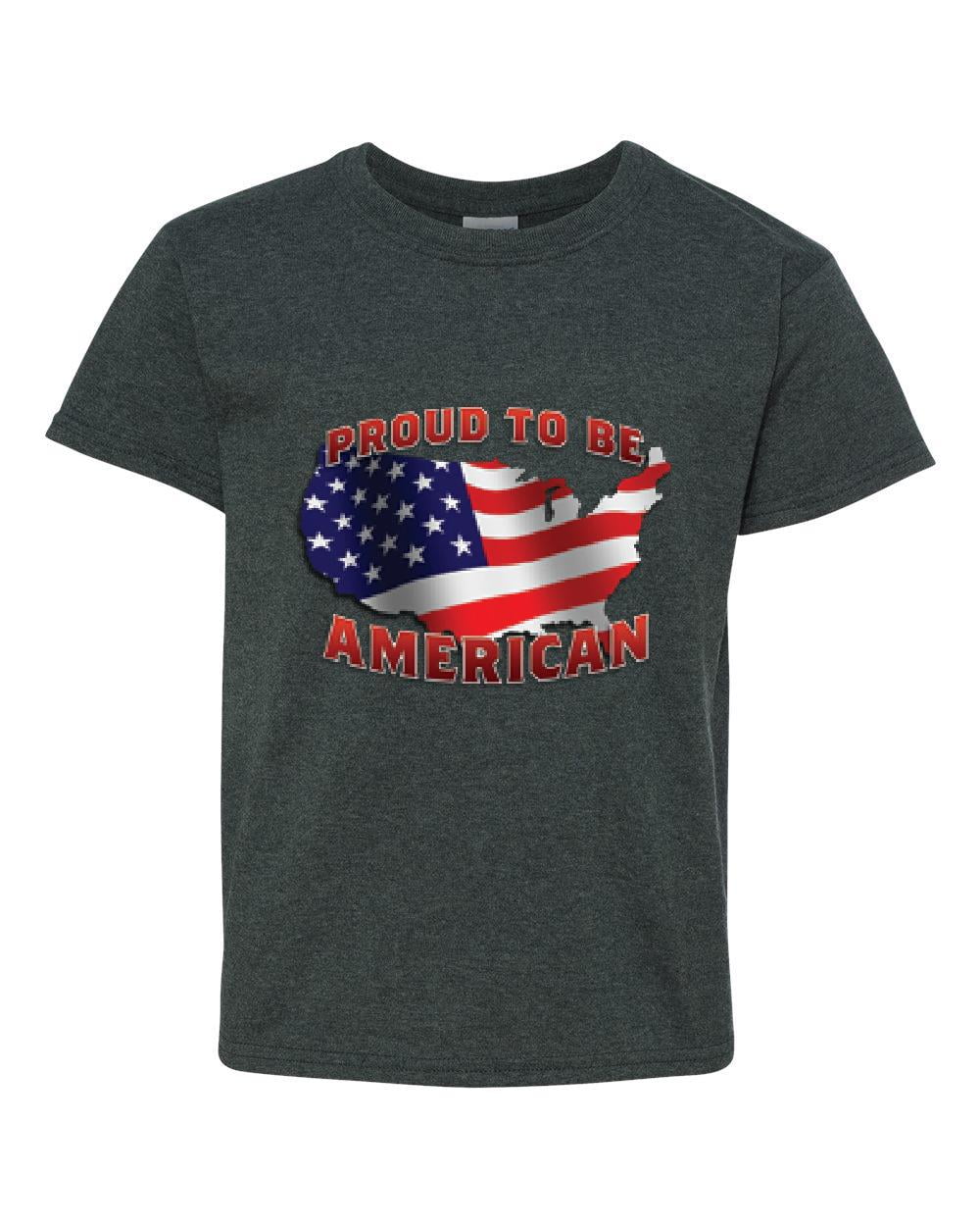 Artix - Youth American Proud To Be US Flag Patriotic T-Shirt For Girls ...