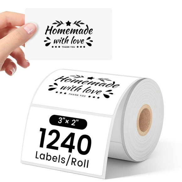 Rollos de Etiquetas Térmicas Phomemo 3x2" 1240 unidades para Pequeños Negocios