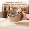 thumbnail image 4 of Onader 8-Piece Ceramic Bowls with Lid, Mixing Bowls Set of 4 for Kitchen Meal Prep Food Storage Leftover, Stoneware Serving Bowl for Cooking Baking, Cappuccino Brown, 4 of 11