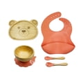 thumbnail image 1 of Set De Alimentación Para Bebé Diseño De Oso En Bambú, 1 of 8