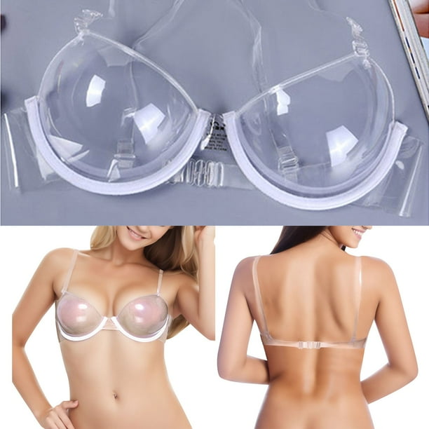 Gibobby ropa interior Bra transparente transparente ropa interior Disponible correa Bra Bra plastico Transparente S Walmart en linea