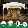 thumbnail image 3 of SANOPY 10'x10' Pop Up Canopy Tent for Party Tent with One Push Central Button&Air Vent Instant Canopy Tent with Sidewalls&Sandbags Ez Up Pop up Party Canopy Tent with Carry Bag, White, 3 of 11