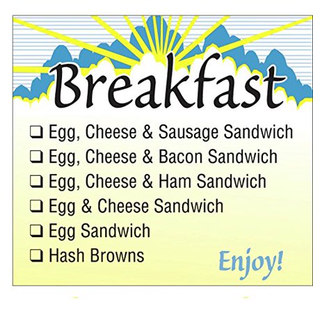 HUBERT Check-Off Breakfast Sandwich Food Information Labels - 2 1/2"L x 2 1/8"H, 1000 Per Roll