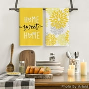 Sm:)e Home Sweet Home Boho Kitchen Towels, Yellow, 2 Count