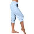thumbnail image 6 of Fartey Capri Legggings for Women Elastic Waist Summer Polka Dot Joggers Pants with Pockets Skinny Comfy Stretchy Beach Holiday Cropped Trousers, 6 of 6