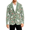 thumbnail image 2 of Dwelliawo Easter Mens Corduroy Blazer Slim Fit Sport Corduroy Suit Jackets Long Sleeve Graphic Printed Wear Coats Single Breasted Notched Lape Casual Mens Blazer Business Casual Blazer Green 2XL, 2 of 5