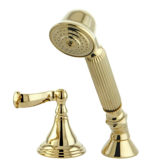 Kingston Brass KSK5362FLTR Deck Mount Hand Shower with Diverter for Roman Tub Faucet, Polished Brass