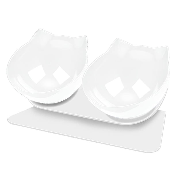 red Cuenco inclinado para gatos con diseño de 15, soporte protector para el cuello, cuenco alimentador de agua y comida para mascotas elevado
