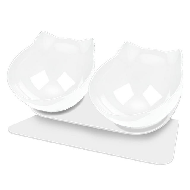 15 Tilted Cat Bowl Design Neck Guard Stand Raised Pet Food Water Feeder Bowl