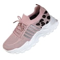 thumbnail image 2 of AUDeals Women Leopard Print Sneakers, Breathable Mesh Running Shoes, Casual Lace Up Walking Shoes for Active Use (Pink, 7), 2 of 5
